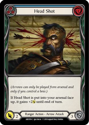 Head Shot (Blue) (ARC059) 1st Edition Rainbow Foil - Arcane Rising