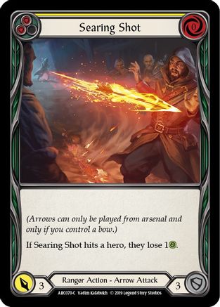 Searing Shot (Yellow) (ARC070) 1st Edition Rainbow Foil - Arcane Rising