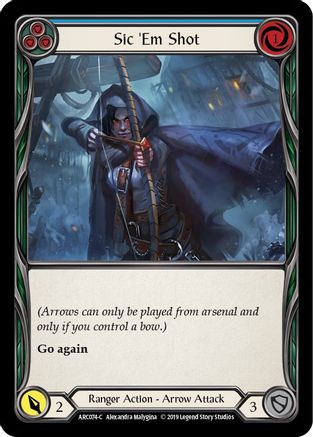 Sic 'Em Shot (Blue) (ARC074) 1st Edition Rainbow Foil - Arcane Rising