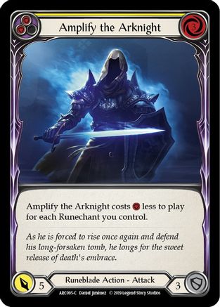 Amplify the Arknight (Yellow) (ARC095) (Unlimited Edition) Rainbow Foil - Arcane Rising