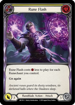 Rune Flash (Yellow) (ARC101) (1st Edition) Rainbow Foil - Arcane Rising