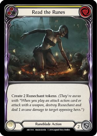 Read the Runes (Yellow) (ARC110) (1st Edition) Rainbow Foil - Arcane Rising