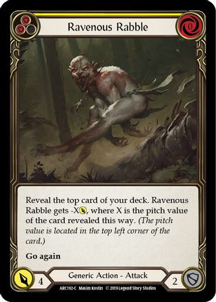 Ravenous Rabble (Yellow) (ARC192) (1st Edition) - Arcane Rising