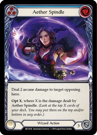 Aether Spindle (Blue) (ARC128) 1st Edition Rainbow Foil - Arcane Rising