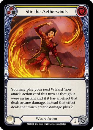 Stir the Aetherwinds (Yellow) (ARC130) (Unlimited Edition) Rainbow Foil - Arcane Rising