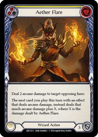 Aether Flare (Yellow) (ARC133) 1st Edition Rainbow Foil - Arcane Rising
