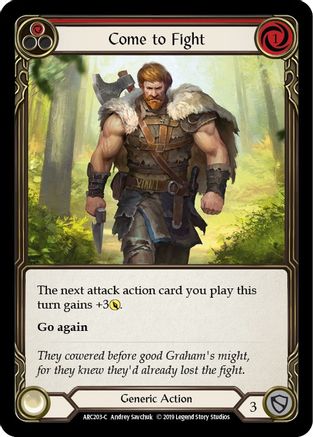 Come to Fight (Red) (ARC203) (1st Edition) Rainbow Foil - Arcane Rising