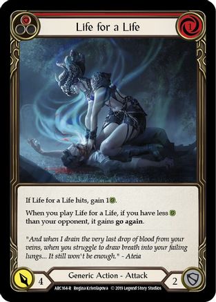 Life for a Life (Red) Unlimited Edition Rainbow Foil (ARC164) - Arcane Rising | Silver Goblin