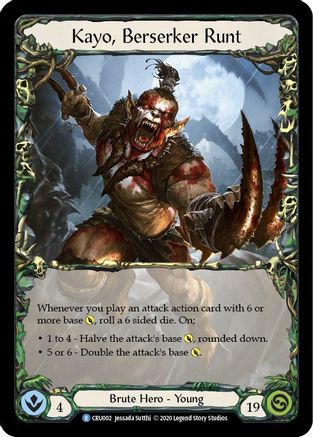Kayo, Berserker Runt (CRU002) (1st Edition) - Crucible of War