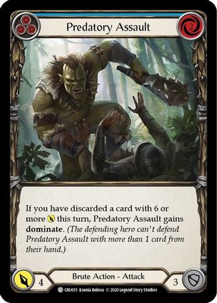 Predatory Assault (Blue) (CRU015) - Crucible of War 1st Edition Rainbow Foil | Silver Goblin