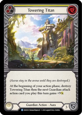 Towering Titan (Yellow) (CRU030) - Crucible of War 1st Edition Rainbow Foil | Silver Goblin