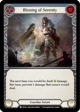 Blessing of Serenity (Blue) (CRU043) (1st Edition) Rainbow Foil - Crucible of War