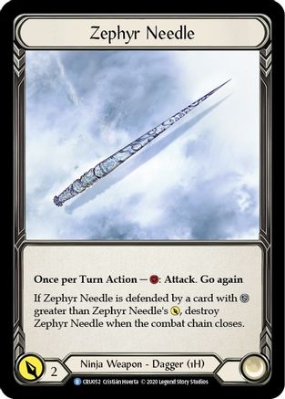 Zephyr Needle (Reverse) (CRU052) - Crucible of War 1st Edition Cold Foil | Silver Goblin