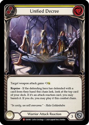 Unified Decree (CRU083) (1st Edition) Rainbow Foil - Crucible of War