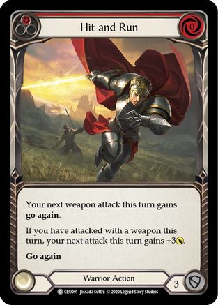 Hit and Run (Red) (CRU091) (1st Edition) Rainbow Foil - Crucible of War