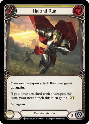 Hit and Run (Yellow) (CRU092) (1st Edition) - Crucible of War
