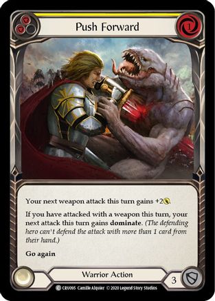 Push Forward (Yellow) (CRU095) (1st Edition) Rainbow Foil - Crucible of War