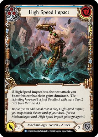 High Speed Impact (Blue) Unlimited Edition Rainbow Foil (CRU108) - Crucible of War