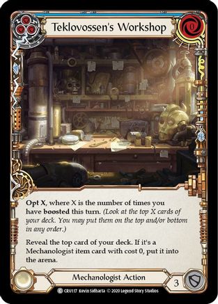Teklovossen's Workshop (Blue) (CRU117) (1st Edition) - Crucible of War