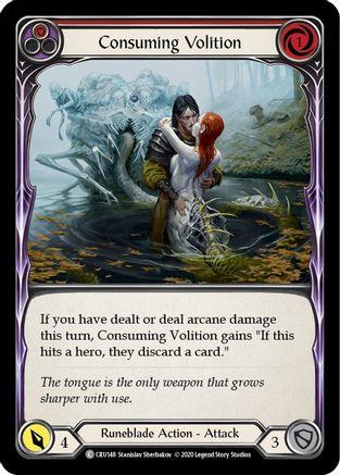 Consuming Volition (Red) (CRU148) (1st Edition) Rainbow Foil - Crucible of War