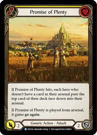 Promise of Plenty (Yellow) 1st Edition Rainbow Foil (CRU184) - Crucible of War | Silver Goblin