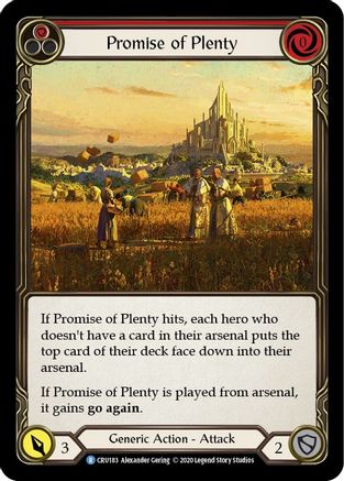 Promise of Plenty (Red) (CRU183) 1st Edition Rainbow Foil - Crucible of War