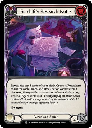 Sutcliffe's Research Notes (Red) (CRU154) (Unlimited Edition) - Crucible of War