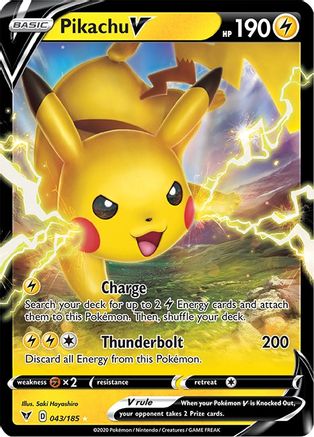 Pikachu V (43) Holofoil - SWSH04 Vivid Voltage