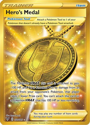 Hero's Medal (Secret) (201) Holofoil - SWSH04 Vivid Voltage