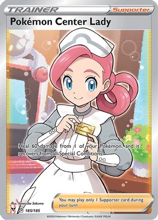 Pokemon Center Lady (Full Art) (185) Holofoil - SWSH04 Vivid Voltage