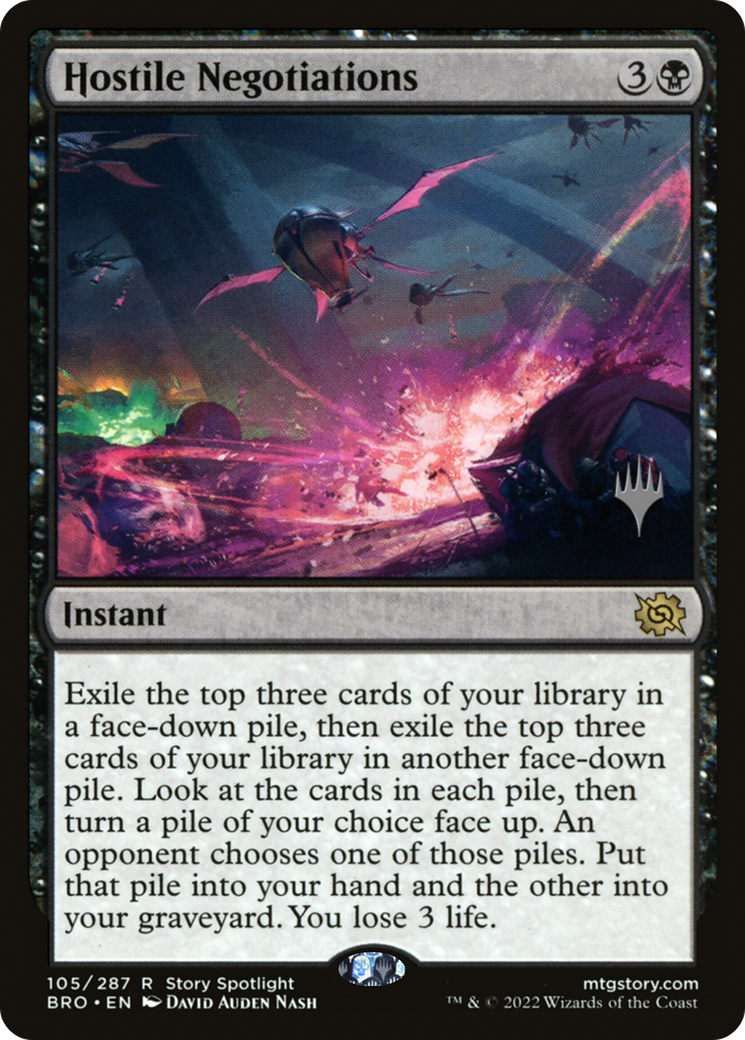 Hostile Negotiations (105p) Foil - The Brothers' War Promos