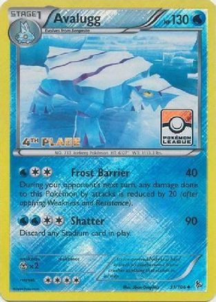 Avalugg (31/106) (League Promo 4th Place) [XY: Flashfire] | Silver Goblin