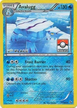 Avalugg - 31/106 (Pokemon League) [2nd Place] (31) Reverse Holofoil - League & Championship Cards