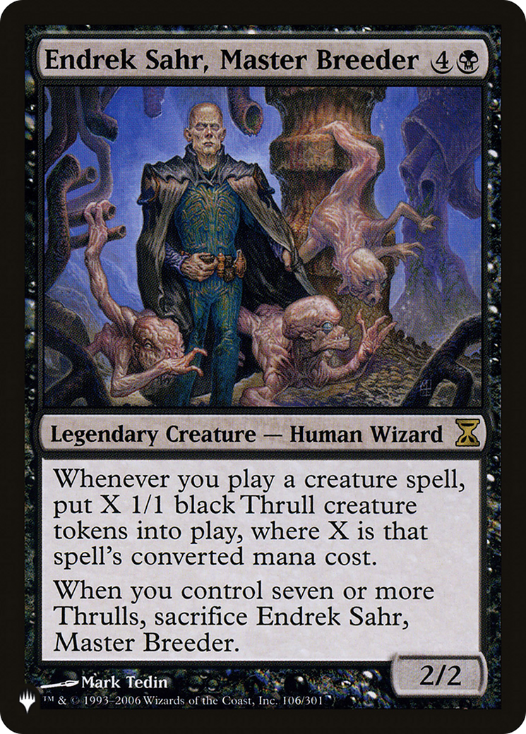 Endrek Sahr, Master Breeder (TSP-106) - The List