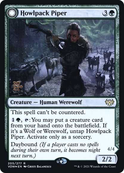 Howlpack Piper // Wildsong Howler (205s) Foil - Innistrad: Crimson Vow Promos