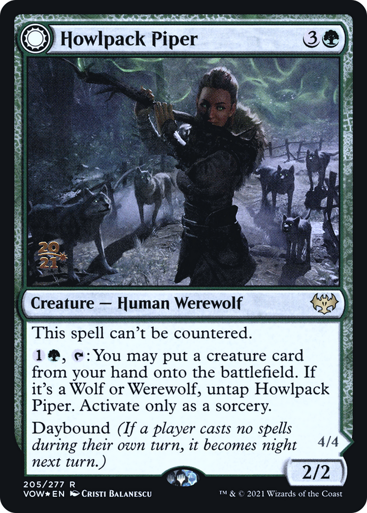 Howlpack Piper // Wildsong Howler (205s) Foil - Innistrad: Crimson Vow Promos