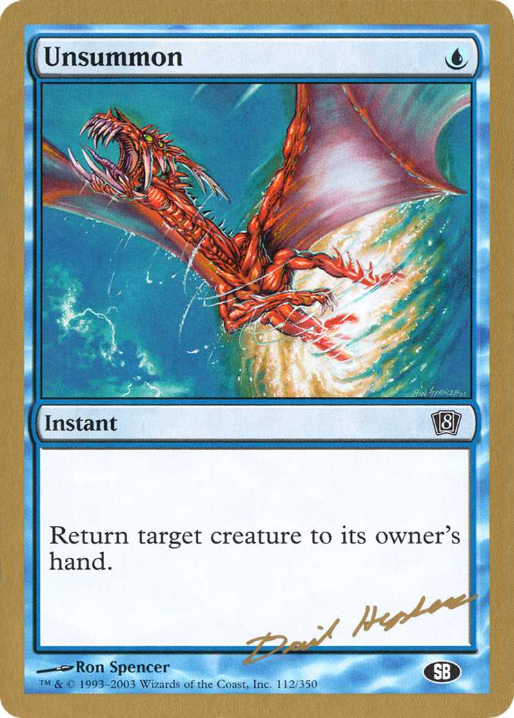 Unsummon - 2003 Dave Humpherys (8ED) (SB) - World Championship Decks 2003