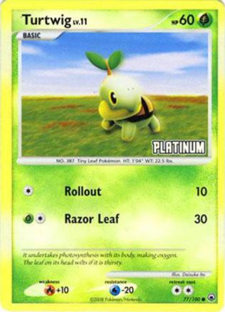 Turtwig - 77/100 [Platinum] (77) Reverse Holofoil - Burger King Promos