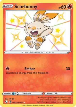 Scorbunny (SV015) Holofoil - Shining Fates Shiny Vault