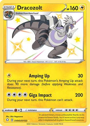 Dracozolt (SV045) Holofoil - Shining Fates Shiny Vault