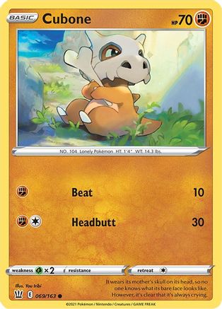 Cubone (069/163) [Sword & Shield: Battle Styles] | Silver Goblin