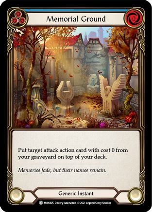 Memorial Ground (Blue) (MON305) (1st Edition) Rainbow Foil - Monarch
