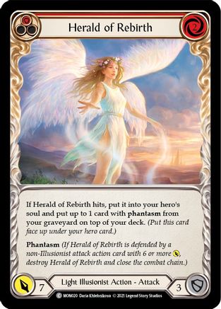 Herald of Rebirth (Red) (MON020) (1st Edition) Rainbow Foil - Monarch