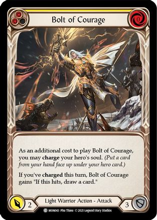 Bolt of Courage (Yellow) (MON043) (Unlimited Edition) Rainbow Foil - Monarch