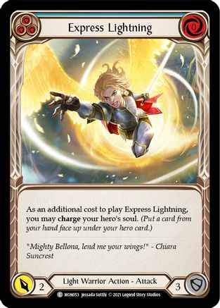 Express Lightning (Blue) (MON053) - Monarch Unlimited Edition Rainbow Foil