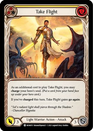Take Flight (Yellow) 1st Edition Rainbow Foil (MON055) - Monarch