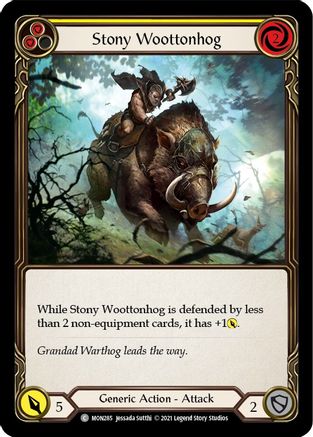 Stony Woottonhog (Yellow) (MON285) (1st Edition) Rainbow Foil - Monarch