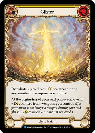Glisten (Yellow) (MON070) 1st Edition Rainbow Foil - Monarch
