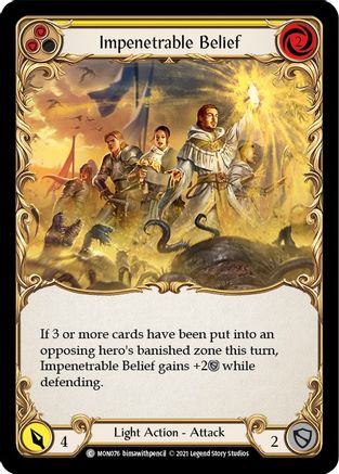 Impenetrable Belief (Yellow) (MON076) 1st Edition Rainbow Foil - Monarch