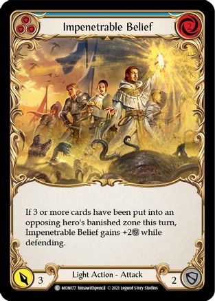 Impenetrable Belief (Blue) (MON077) - Monarch 1st Edition Rainbow Foil